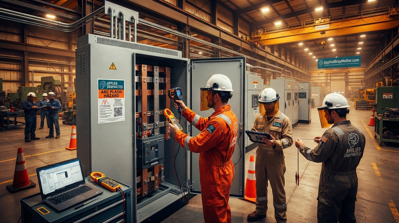 ARC Flash Services The foundation of any electrical safety program is the identification of the hazards. Applied Gray Matter provides arc flash services that help organizations identify electrical hazards, evaluate risk, and strengthen facility safety programs. Through detailed assessments, mitigation strategies, equipment labeling, and practical training, we help employers support OSHA compliance and protect personnel working around energized electrical systems. Protecting Your Workplace from Electrical Hazards Are you unsure where to start with your electrical safety program? Do questions like “What do I have to do?” and “Who can help?” often come to mind? Applied Gray Matter is here to help you navigate the complexities of electrical safety and ensure that your workplace is fully protected. The foundation of any effective electrical safety program begins with the identification of hazards. As an employer, it is your responsibility to comply with OSHA regulations and ensure that a thorough electrical safety assessment is conducted. Our team of experts at Applied Gray Matter specializes in performing these assessments, ensuring that your workplace meets and exceeds OSHA and NFPA 70e standards. But our services don’t stop at assessment. We provide comprehensive training programs tailored to your specific needs, helping your employees recognize and mitigate the risks associated with ARC flash hazards. Additionally, we assist in the selection and implementation of Personal Protective Equipment (PPE), ensuring that your team is equipped with the best possible protection. From policy creation and auditing to ongoing support, Applied Gray Matter has the expertise to help your company achieve and maintain full compliance. Protect your employees and safeguard your operations with our trusted ARC Flash Services. Arc flash services provide comprehensive electrical safety solutions, including detailed hazard assessments (studies), risk mitigation strategies, training, and compliance documentation (labels), to identify and reduce dangers from powerful electrical explosions, ensuring adherence to OSHA, NFPA 70E, and IEEE standards for worker protection and facility safety. These services involve onsite data collection, detailed engineering analysis (short circuit, coordination), and implementing solutions like better PPE, revised work practices, and system upgrades. Schedule An Appointment With Rock At (315) 878-2372 or Visit Us At https://appliedgraymatter.com/services/arc-flash-assessment-and-training/ #ArcFlash #Assessment #ArcFlashTraining #ARCFLash #industrial #Engineering #FactoryAutomation #Food&Beverage #Manufacturing #ElectricSafety