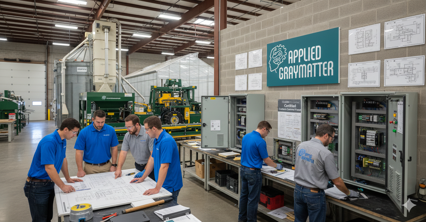 UL508A Custom Control Panel Manufacturer For The Agriculture Industry By AppliedGrayMatter.com